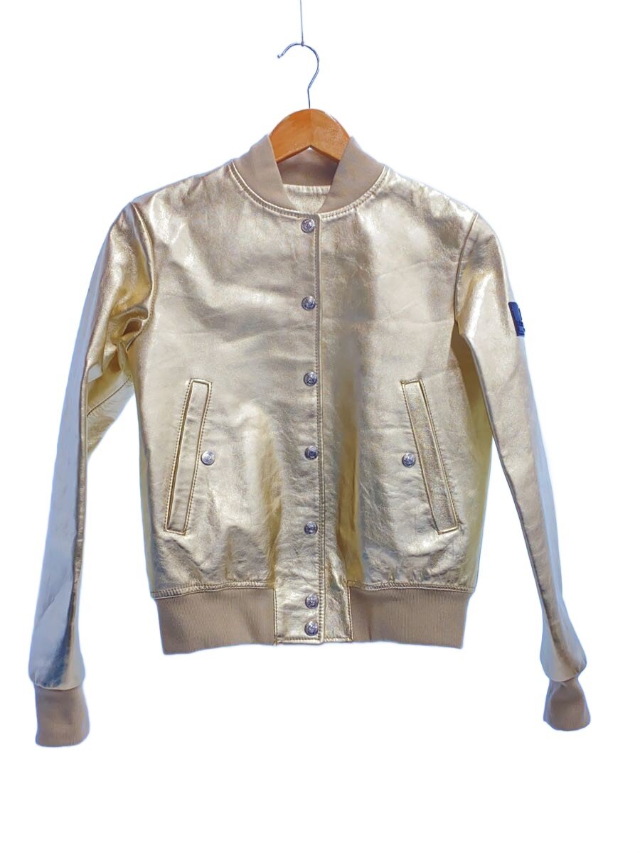 【中古】RUCO LINE◆なめし革上衣・上衣/40/羊革/GLD/0671-20712【レディース御召しもの】