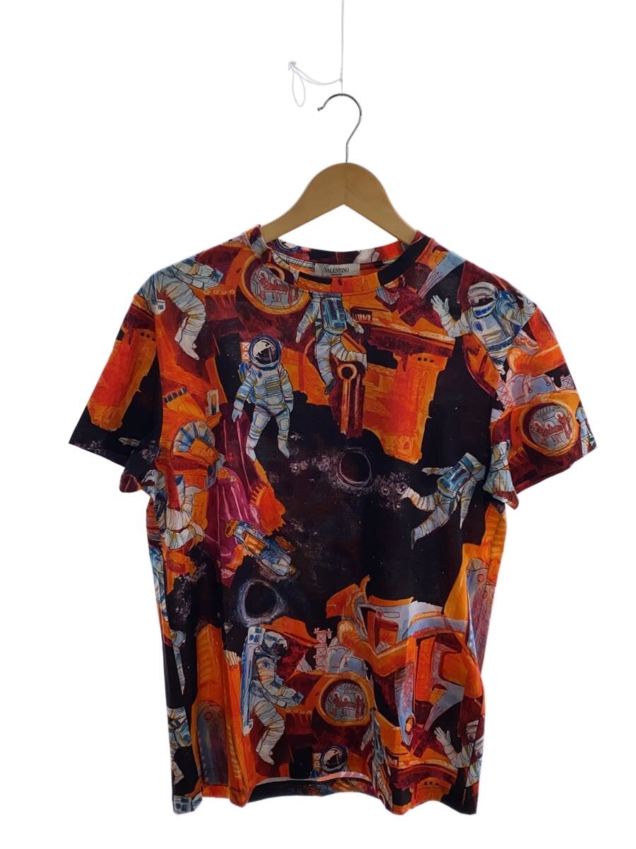 【中古】VALENTINO◆ティーシャツ/XS/綿織物/BLK/総柄/TV3MG05F61G【メンズウェア】