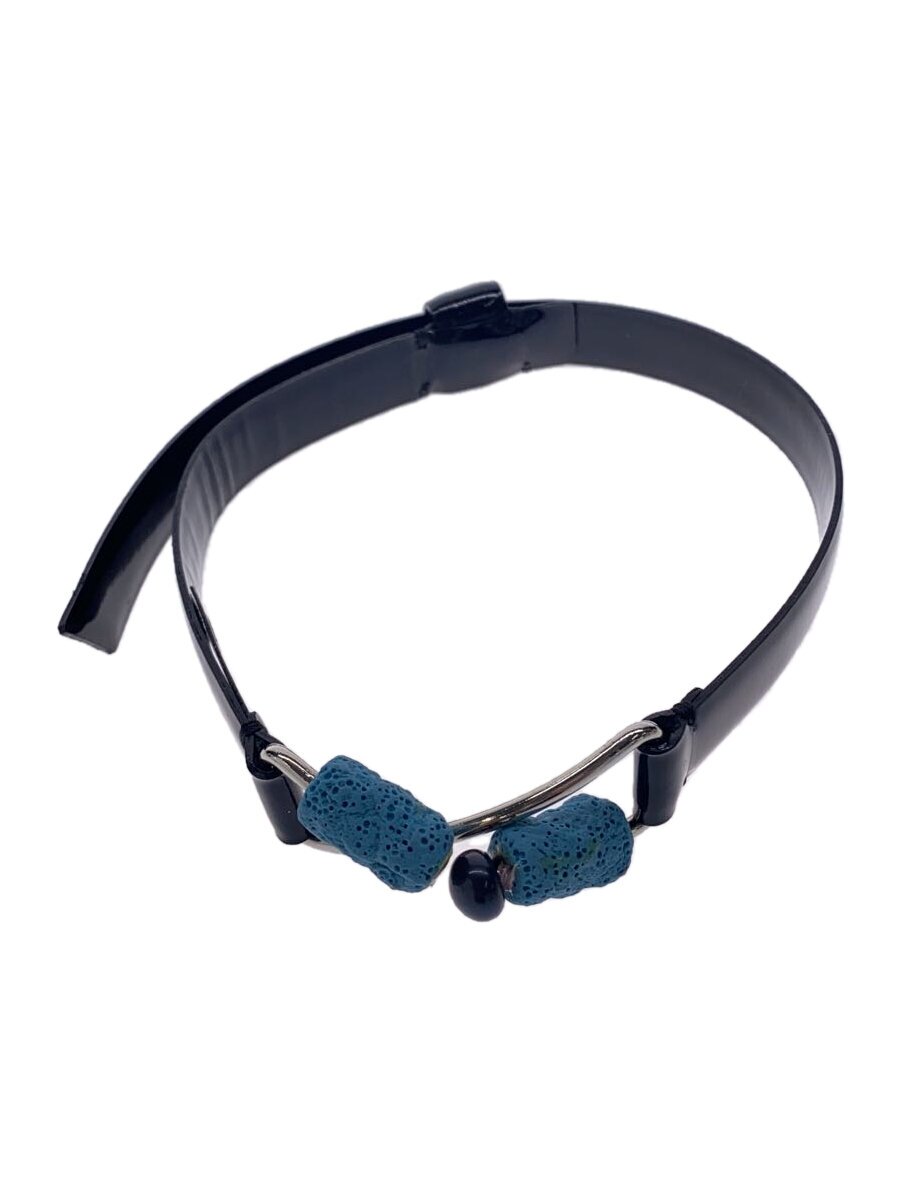 【中古】TOGA◆LEATHER STONE BANGLE/腕輪/牛皮/BLK/レディース/TA242-AK070【服飾雑貨他】
