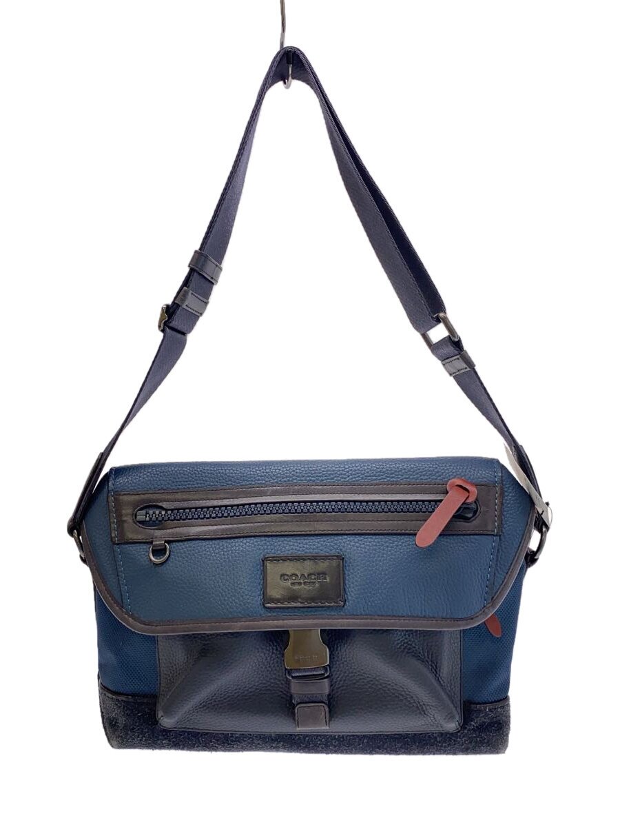 【中古】COACH◆ショルダーバッグ/なめし革/NVY/25990//【御徒面子】