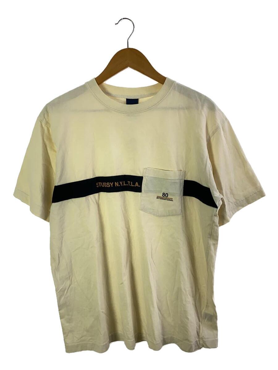 【中古】STUSSY◆90sUSA製-NYLTLA80_紺引き舟プルオーバー/S/綿織物/CRM/刷り上げる//【メンズウェア】