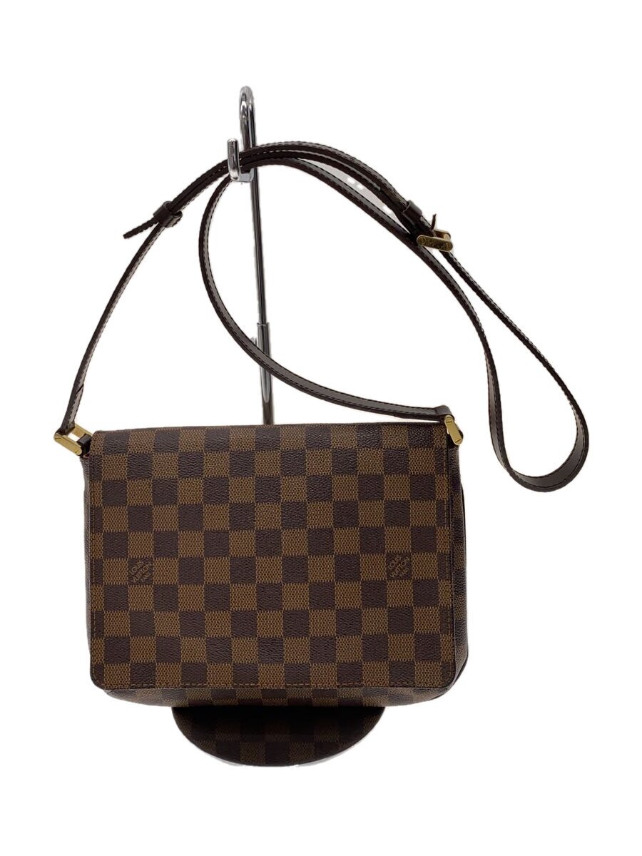 【中古】LOUIS VUITTON◆ミュゼット・タンゴ_ダミエ・エベヌ_遊撃手肩肉_BRW/PVC/BRW【御徒面子】