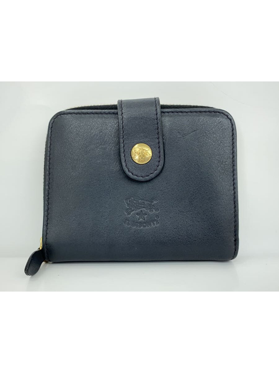 【中古】IL BISONTE◆2つ折り紙入れ/なめし革/NVY/レディース/54152309440//【服飾雑貨他】