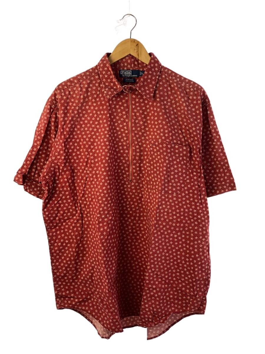【中古】POLO RALPH LAUREN◆半袖ティーシャツ/L/綿織物/RED/総柄【メンズウェア】