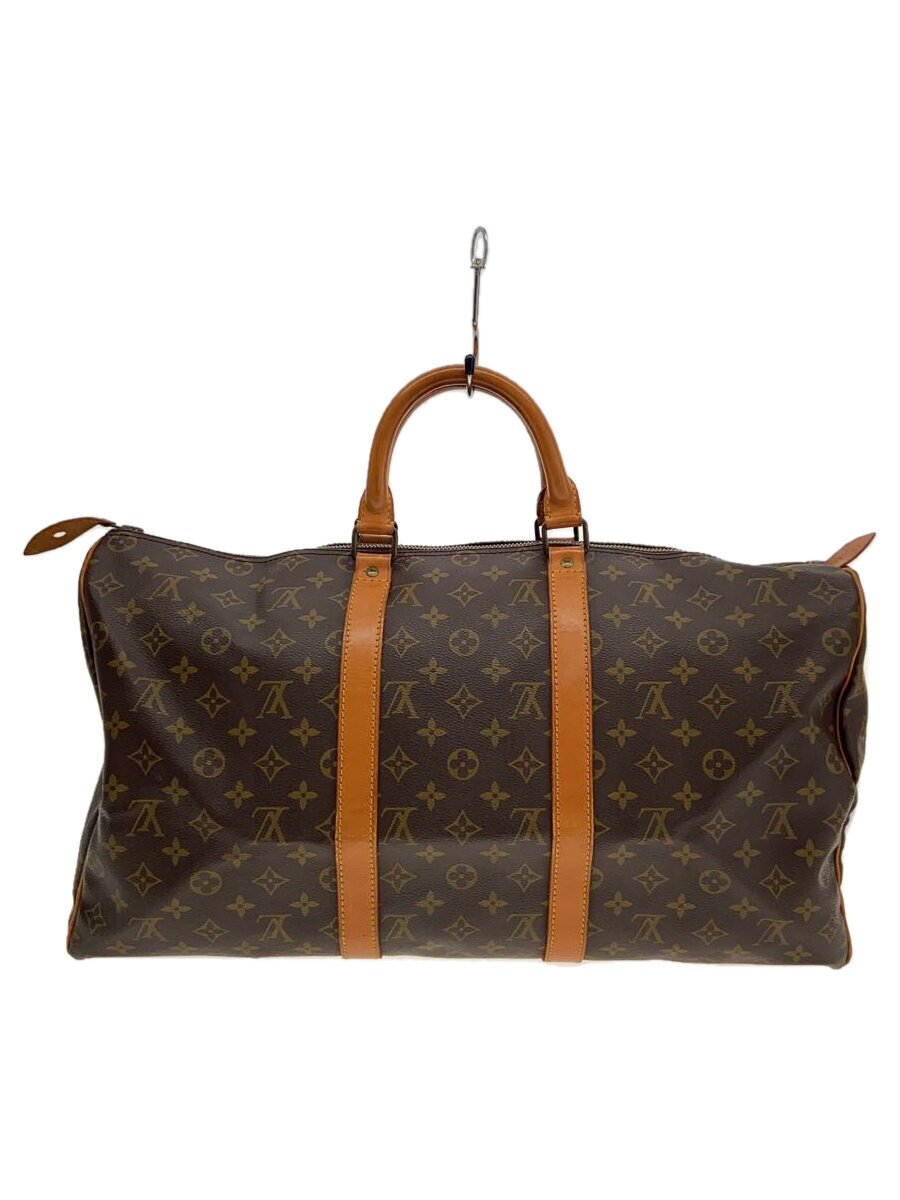 【中古】LOUIS VUITTON◆キーポル50_モノグラム・帆布/ボストンバッグ/LV/PVC/BRW【御徒面子】
