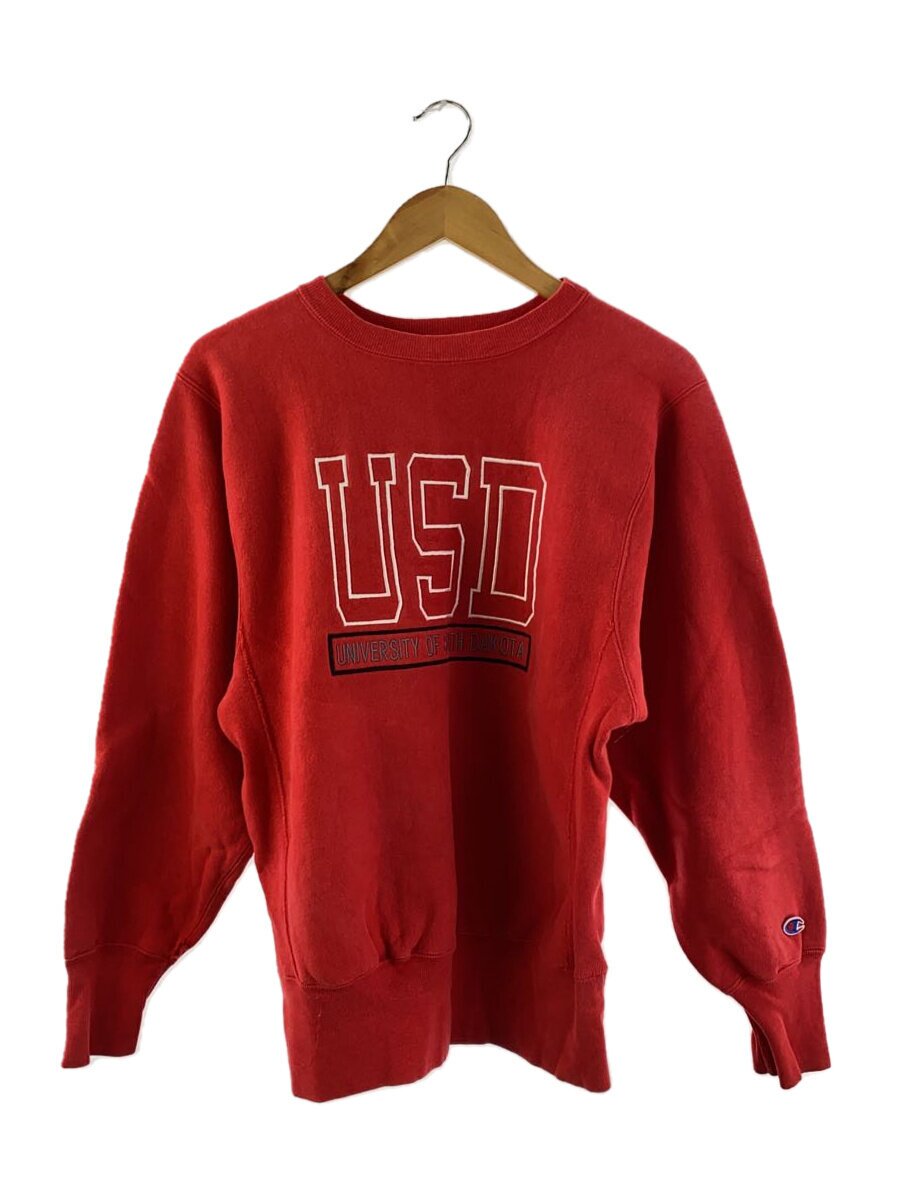 【中古】Champion◆汗水/M/綿織物/RED/無地/A-0091/REVERSE WEAVE【メンズウェア】
