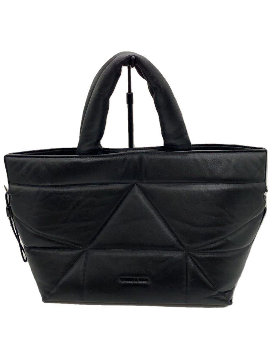 【中古】CHARLES\u0026KEITH◆ハンドバック/なめし革/BLK/30840498【御徒面子】