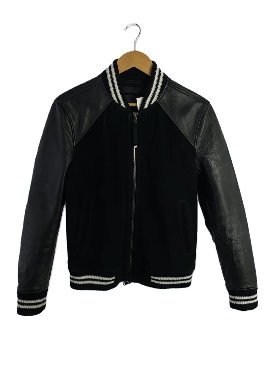 【中古】DIESEL BLACKGOLD◆うしろ側刺しゅう/スウェード擦れ/スタジャン/--/牛皮/黒いこと【メンズウェア】