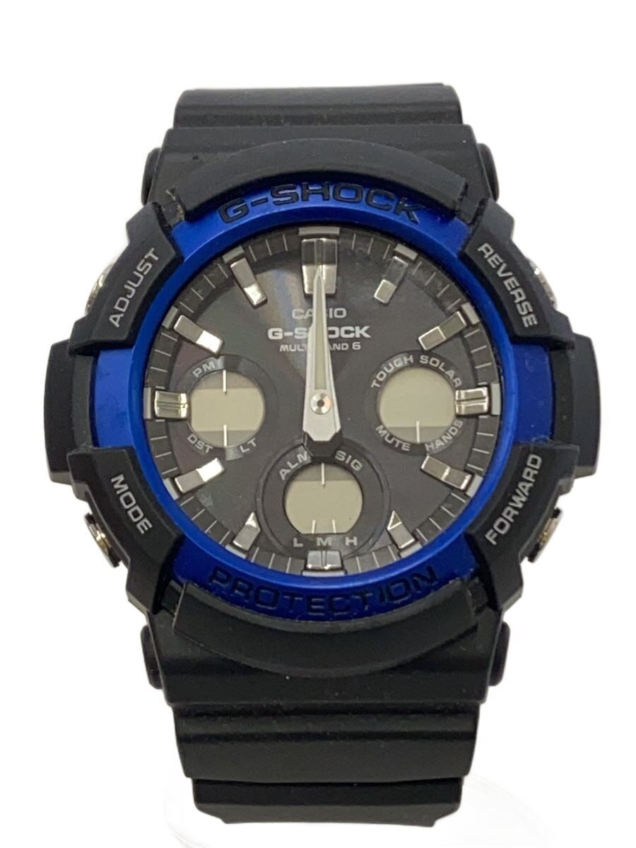 【中古】CASIO◆ソーラーウオッチ・G-SHOCK/デジアナ/BLK【服飾雑貨他】