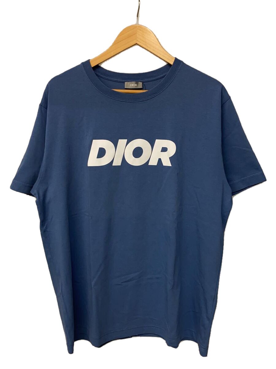 【中古】Christian Dior◆ロゴプリントリラックスフィットプルオーバー/24AW/XL/綿織物/BLU/483J696D0847【メンズウェア】