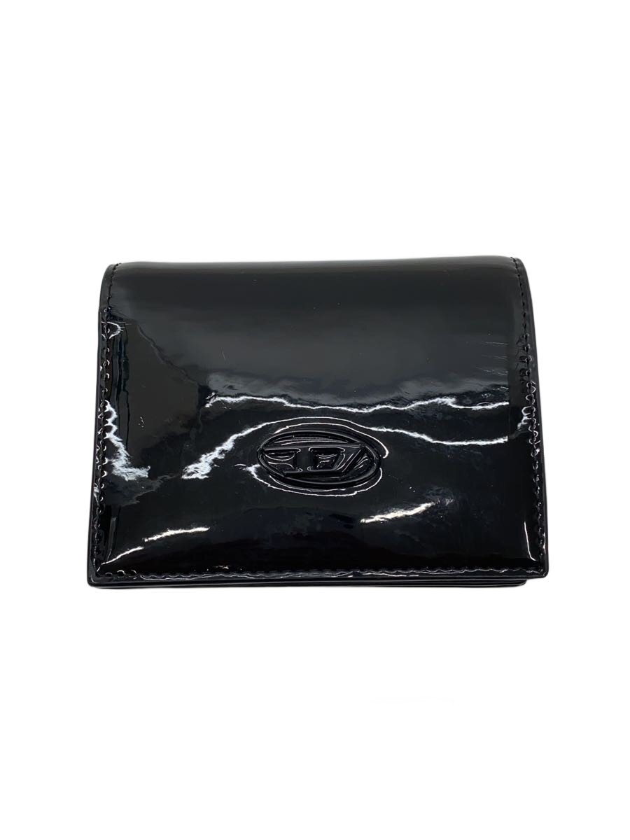 【中古】DIESEL◆2つ折り金入れ/エナメル/BLK/無地/メンズ/X10272 P6255 T806【服飾雑貨他】