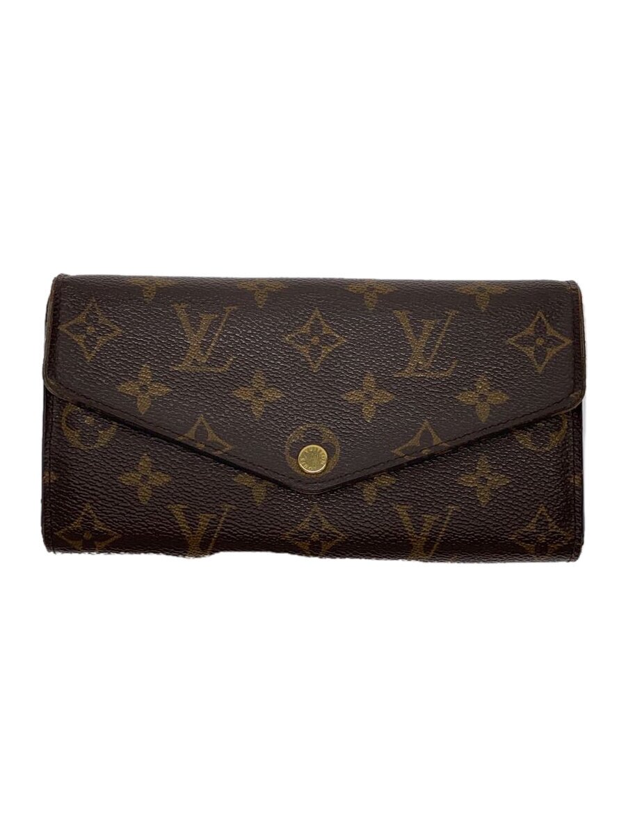 【中古】LOUIS VUITTON◆2)ポルト・フォイユ・サラ_モノグラム・帆布_BRW_赤銅色/PVC/BRW/レディース【服飾雑貨他】
