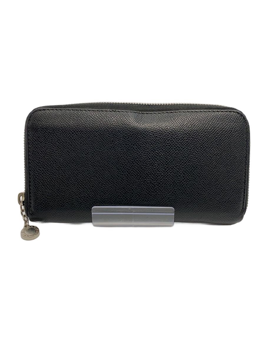【中古】BVLGARI◆長札入れ/なめし革/BLK/無地/メンズ/FG・H18・20886【服飾雑貨他】