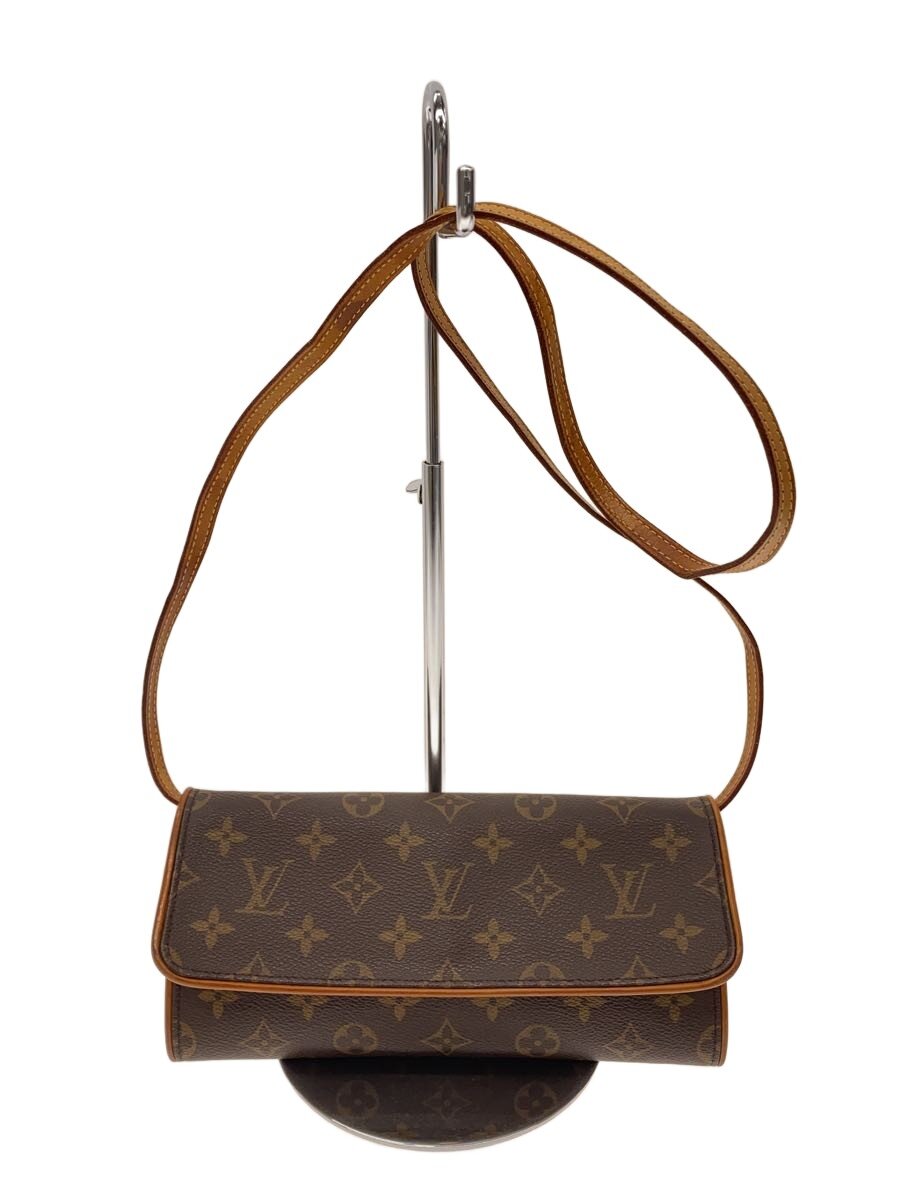 【中古】LOUIS VUITTON◆ポシェット・ツインGM_モノグラム・帆布/PVC/BRW【御徒面子】