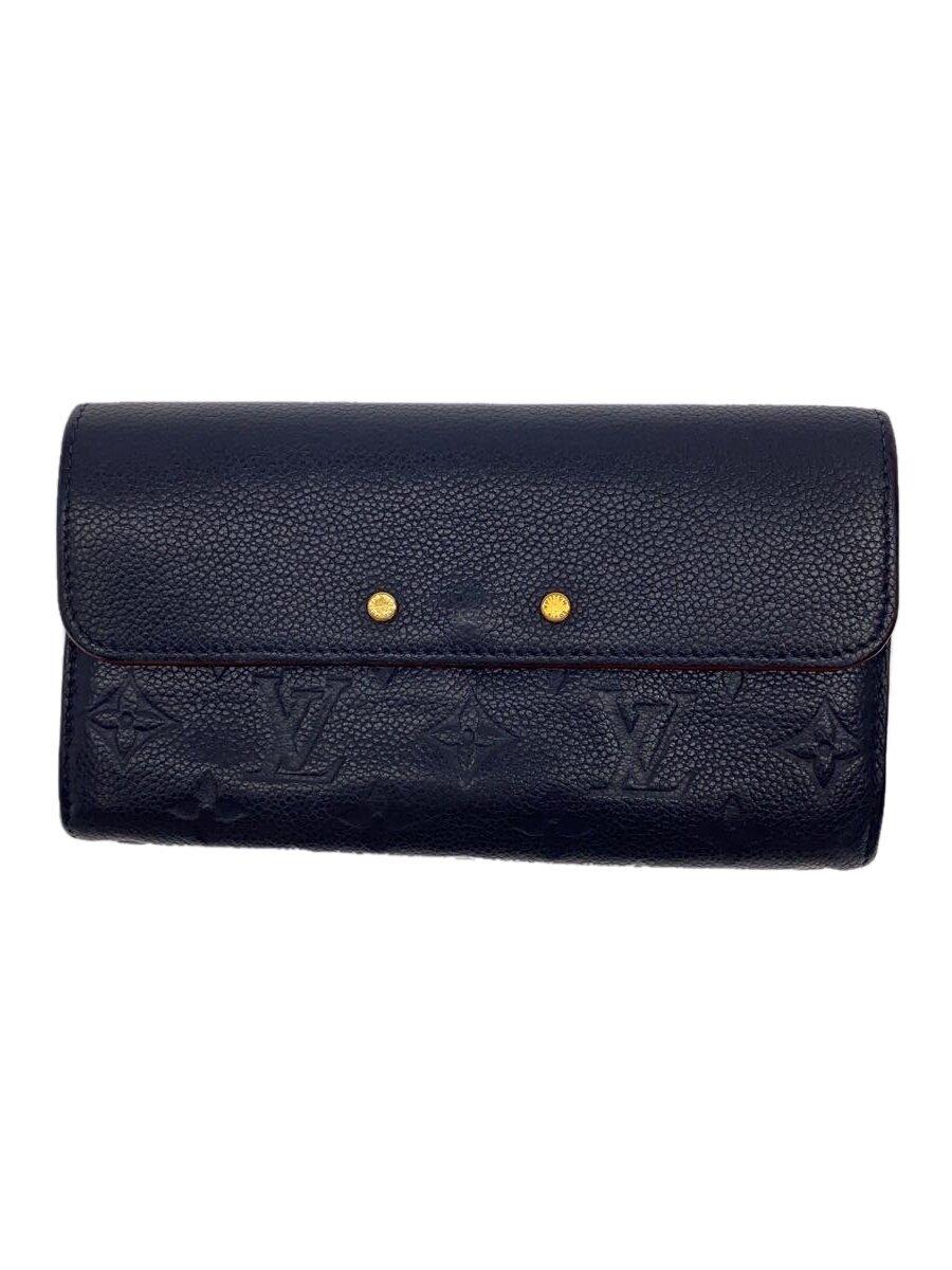 【中古】LOUIS VUITTON◆ポルト・フォイユ・ポンヌフ_モノグラム・アンプラント_NVY/牛革/NVY/総柄/レディース【服飾雑貨他】