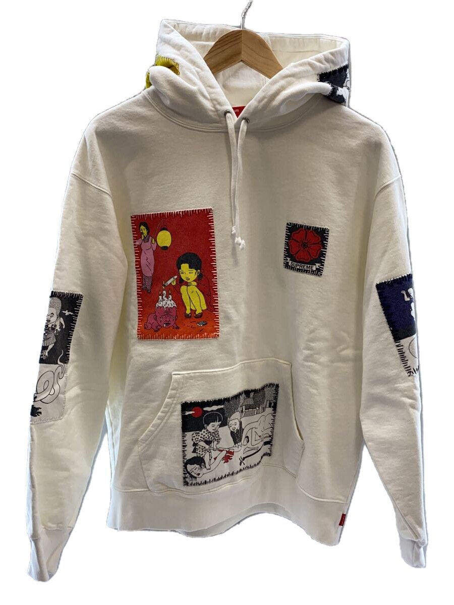 【中古】Supreme◆toshio saeki/パーカー/M/綿織物/WHT【メンズウェア】