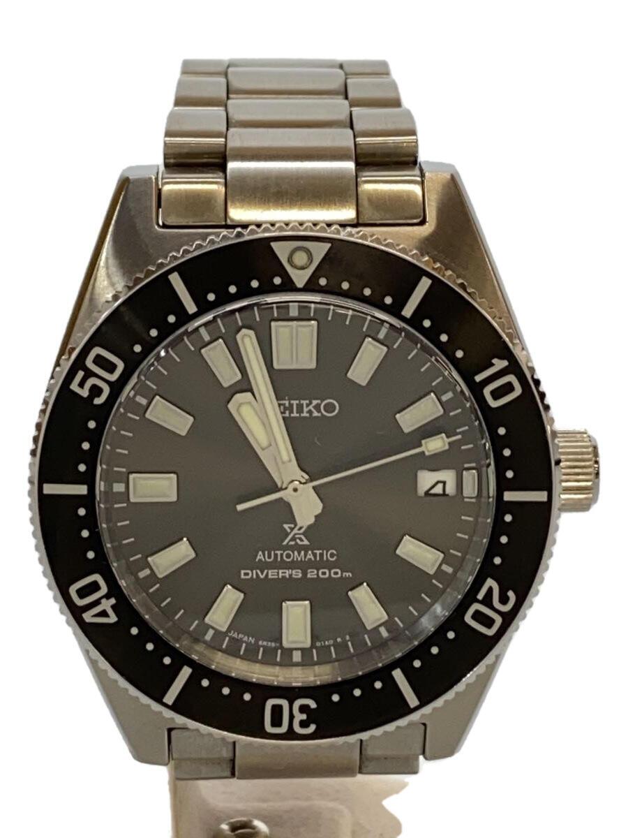 【中古】SEIKO◆自動小銃巻ウオッチ/アナログ/ステンレス鋼/BLK/SLV/6R35-00P0【服飾雑貨他】
