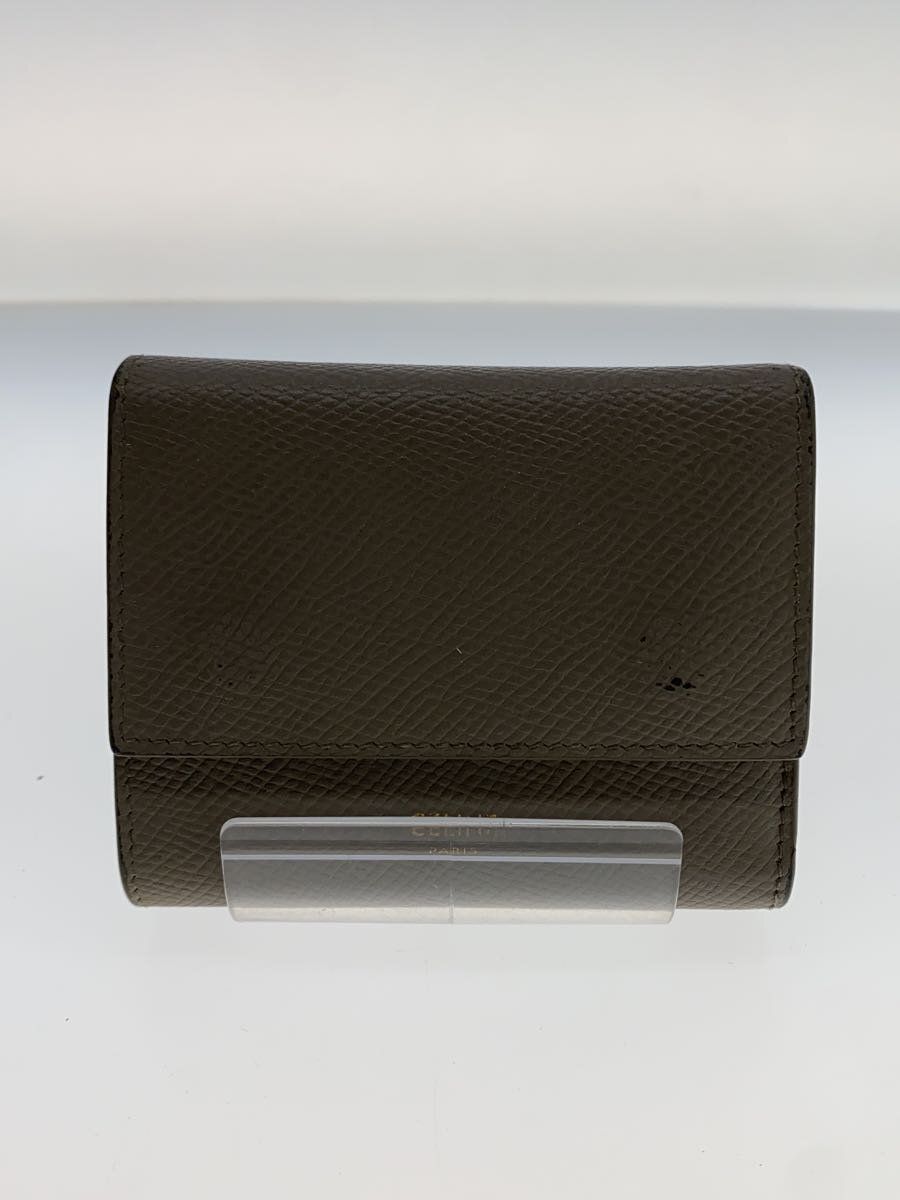 【中古】CELINE◆10B573BEL/3つ折り紙入れ/なめし革/BEG/レディース/10B573BEL//【服飾雑貨他】