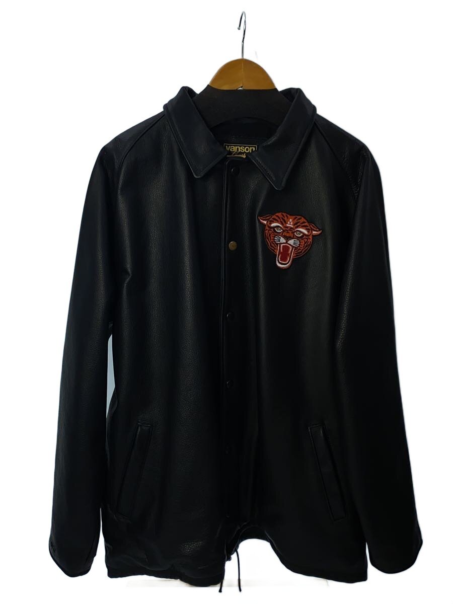 【中古】VANSON◆Leather Coach Jacket/レザージャケット・ブルゾン/XL/レザー/BLK【メンズウェア】｜2ｎｄ STREET 店