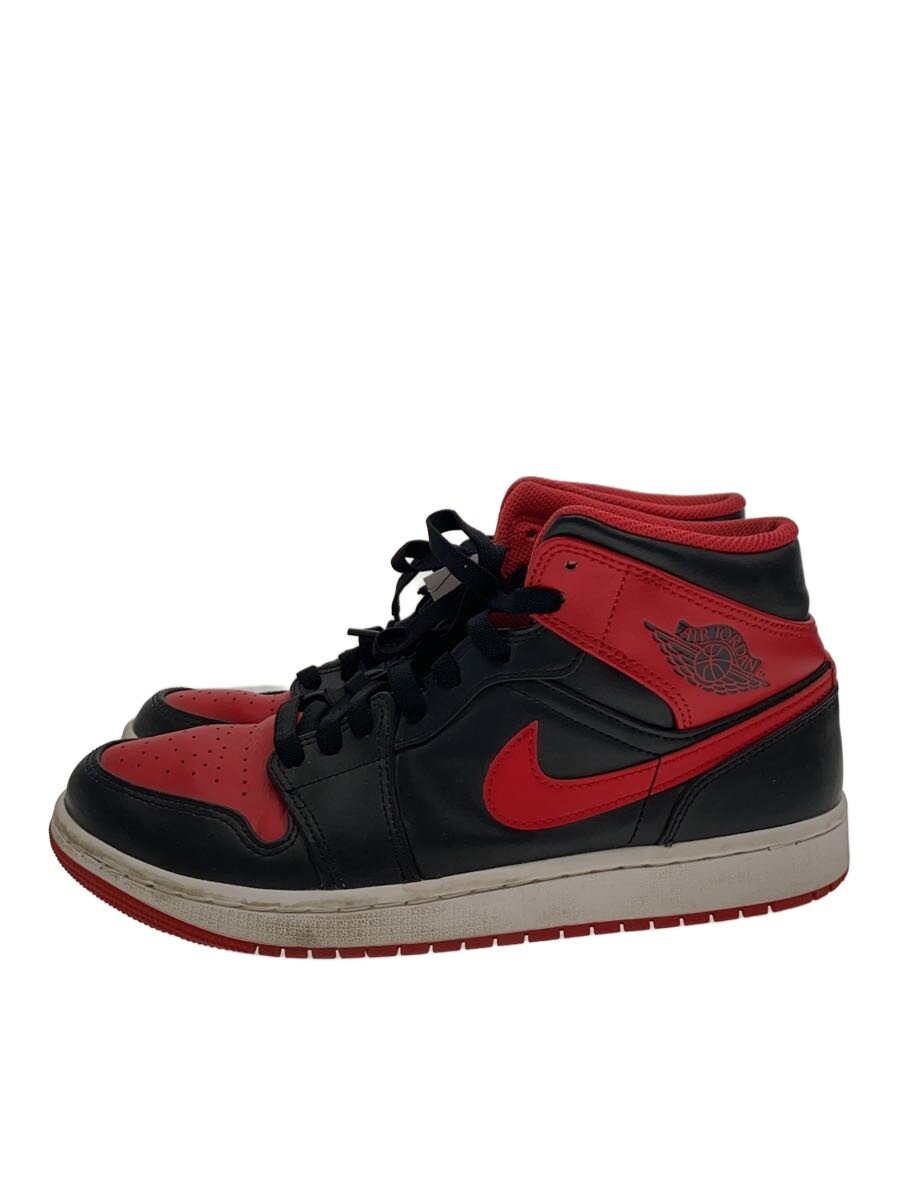 【中古】NIKE◆AIR JORDAN 1 MID_エア湖 ジョーダン 1 ミッド/27.5珊/BLK//【シューズ】
