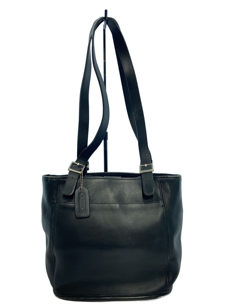 【中古】COACH◆OLD/トートバッグ/なめし革/BLK/無地/6008/スレ有【御徒面子】