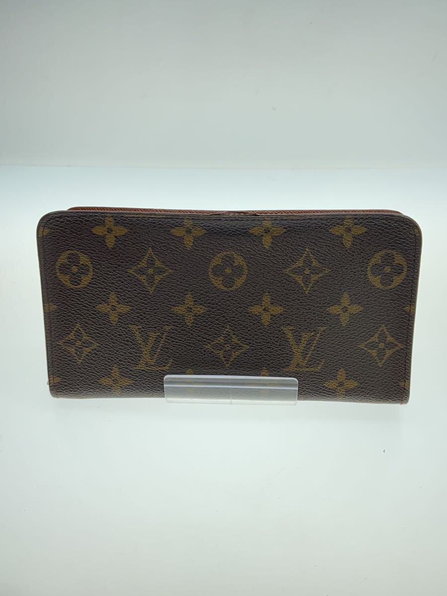 【中古】LOUIS VUITTON◆ポルト・モネ・ジップ_モノグラム・キャンバス_BRW/PVC/M61727/TH0070//【服飾雑貨他】