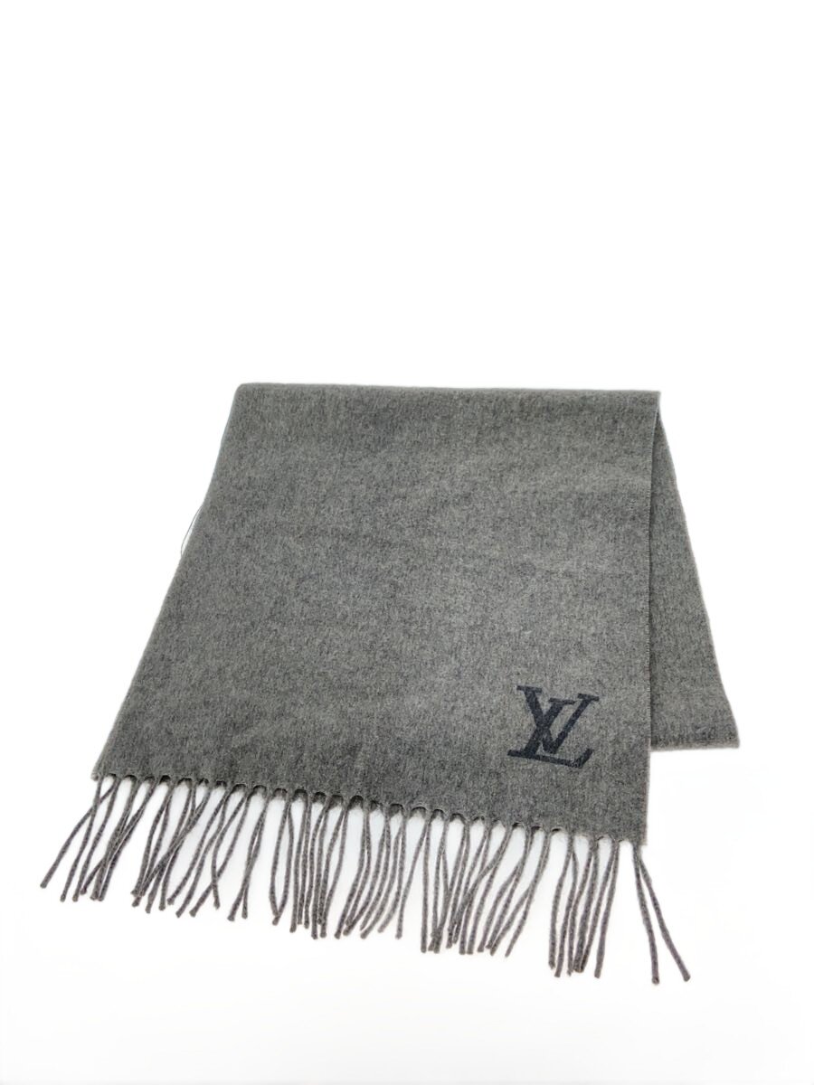 【中古】LOUIS VUITTON◆エシャルプ・ジェラム/カシミヤ/GRY/メンズ/? NULL ?【服飾雑貨他】