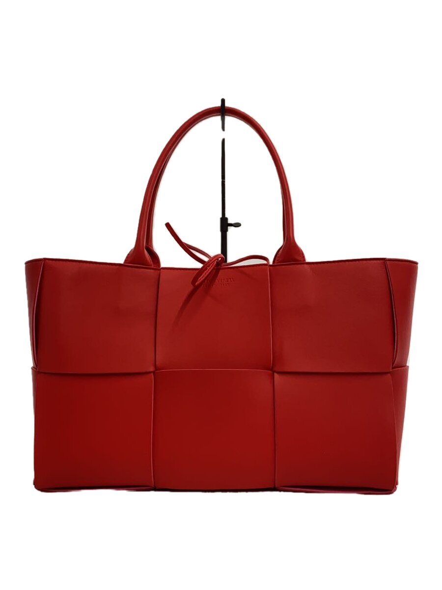 【中古】BOTTEGA VENETA◆トートバッグ/なめし革/RED【御徒面子】