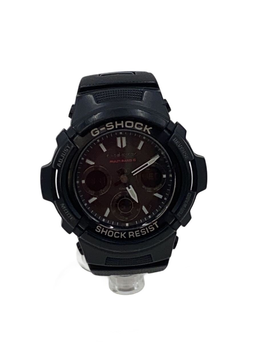 【中古】CASIO◆ソーラーウオッチ・G-SHOCK/デジアナ/BLK【服飾雑貨他】
