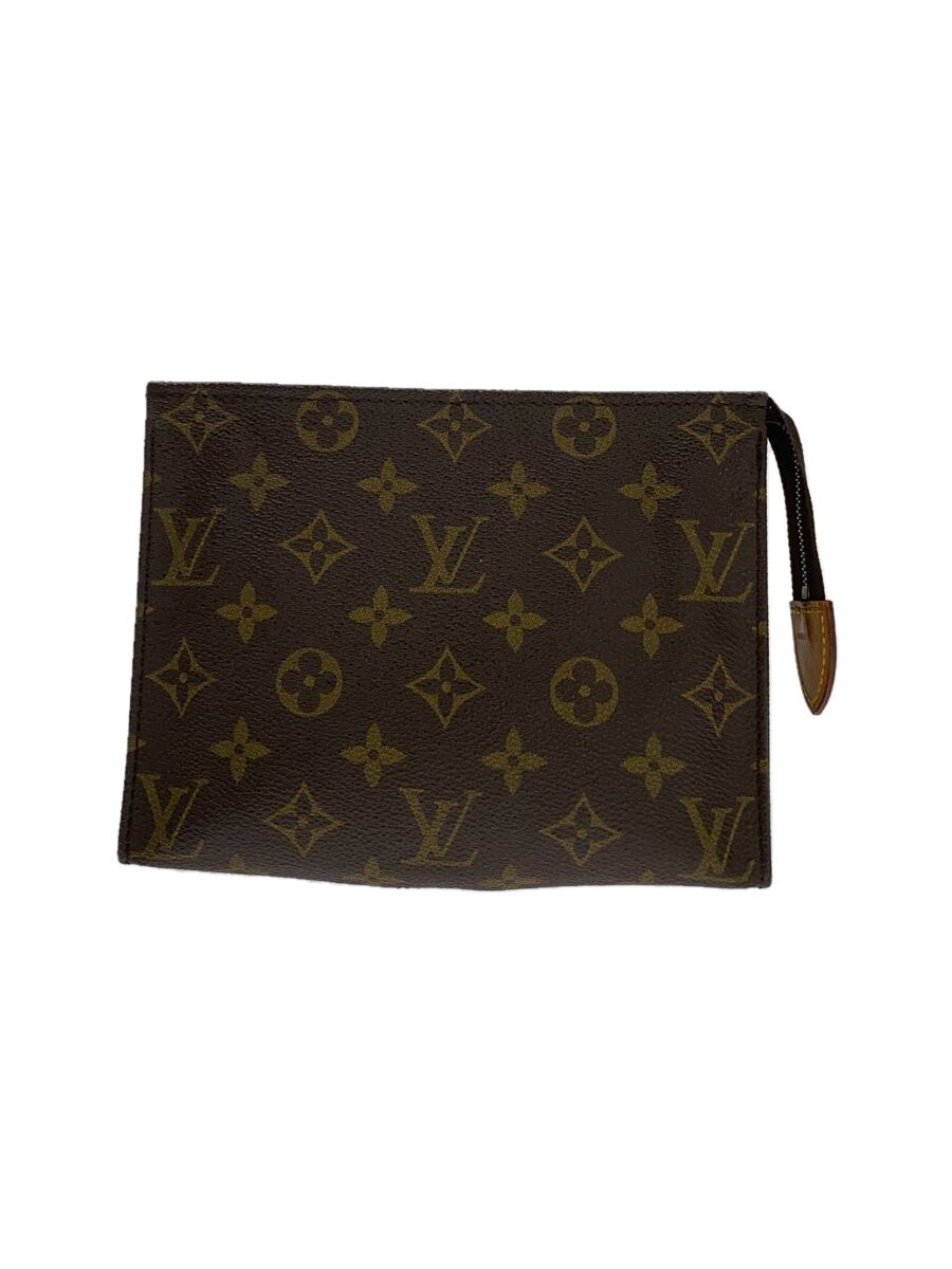 【中古】LOUIS VUITTON◆ポッシュ・トワレット19_モノグラム・帆布_BRW/PVC/BRW【御徒面子】