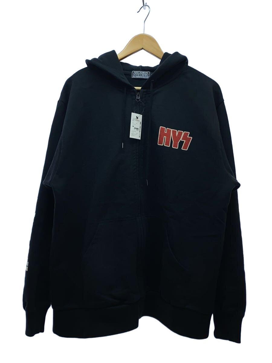 【中古】HYSTERIC GLAMOUR◆SPEAK NO EVIL ZIP PARKA/XL/綿織物/BLK/02253CF07【メンズウェア】