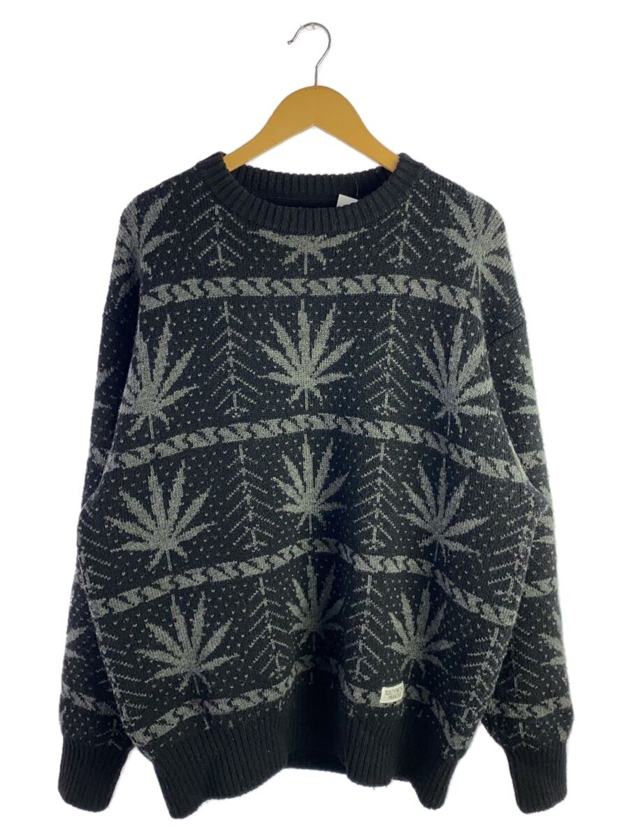 【中古】WACKO MARIA◆編み物・スウェーター(朦々たる)/XL/毛糸/BLK【メンズウェア】