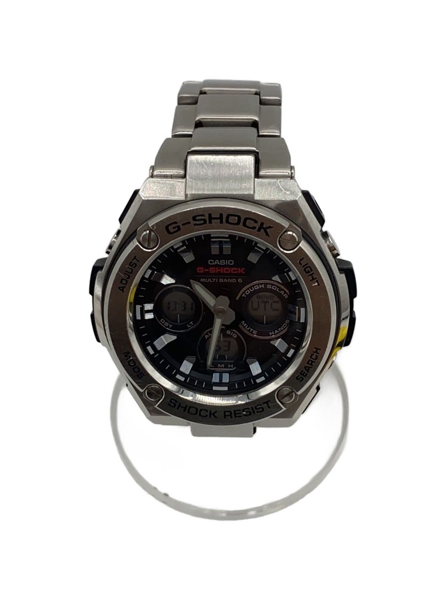 【中古】CASIO◆石英ウオッチ/デジアナ/ステンレス鋼/BLK/GST-W3100【服飾雑貨他】