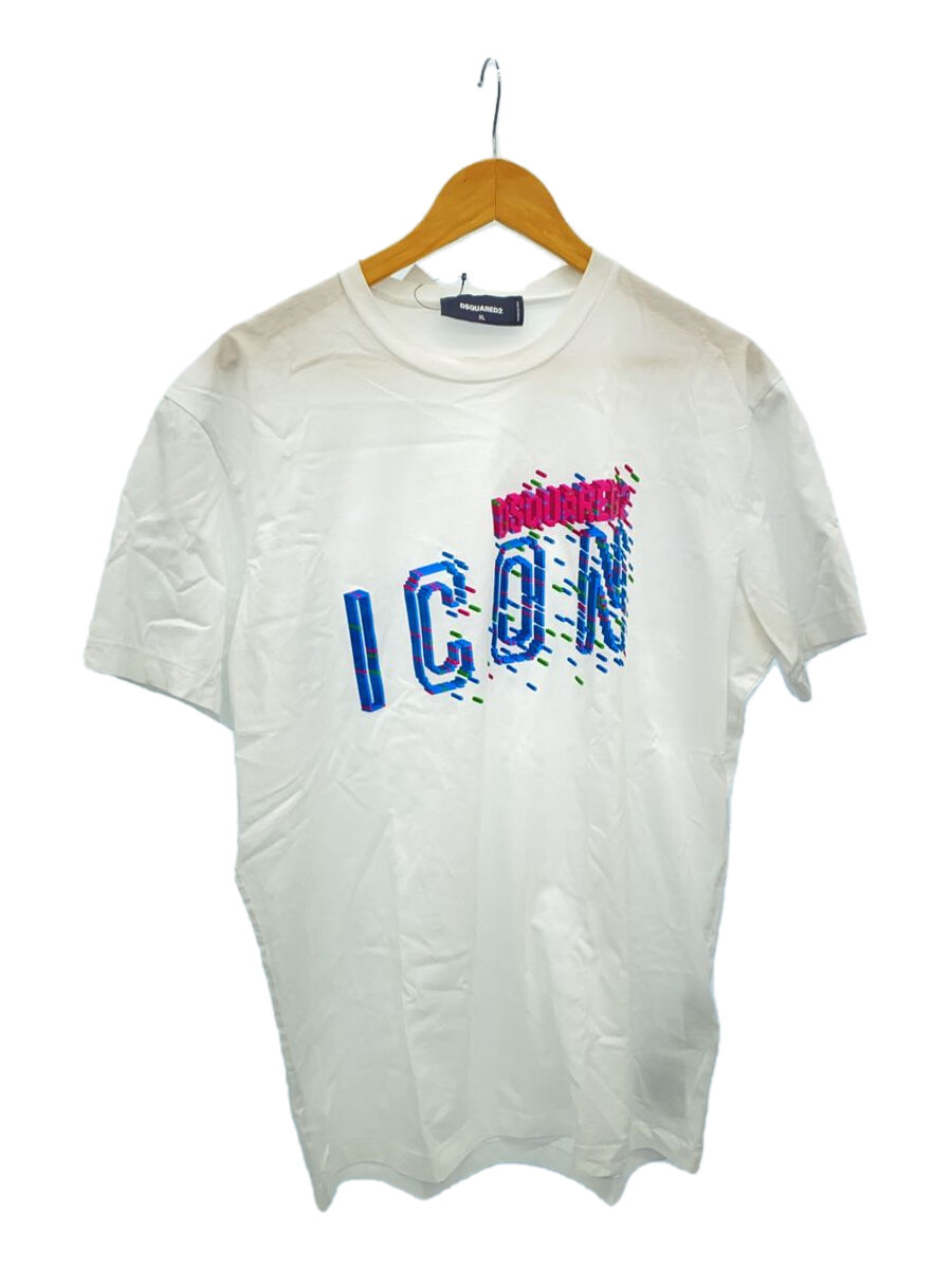 【中古】DSQUARED2◆ICON T-SHIRT/プルオーバー/XL/綿織物/WHT/S79GC0078 S23009//【メンズウェア】