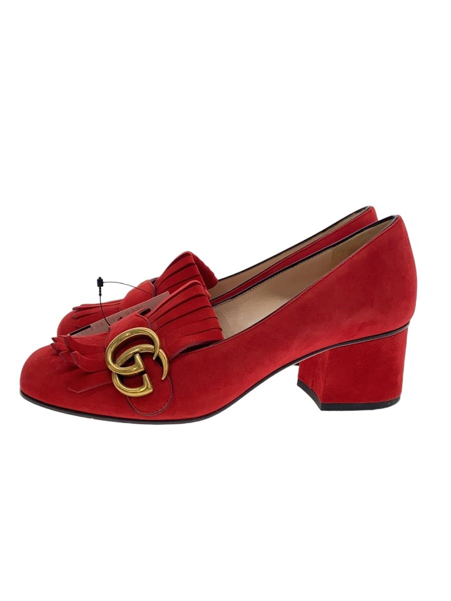 【中古】GUCCI◆GGフリンジパンプス/36/RED/スウェード/408208//【シューズ】