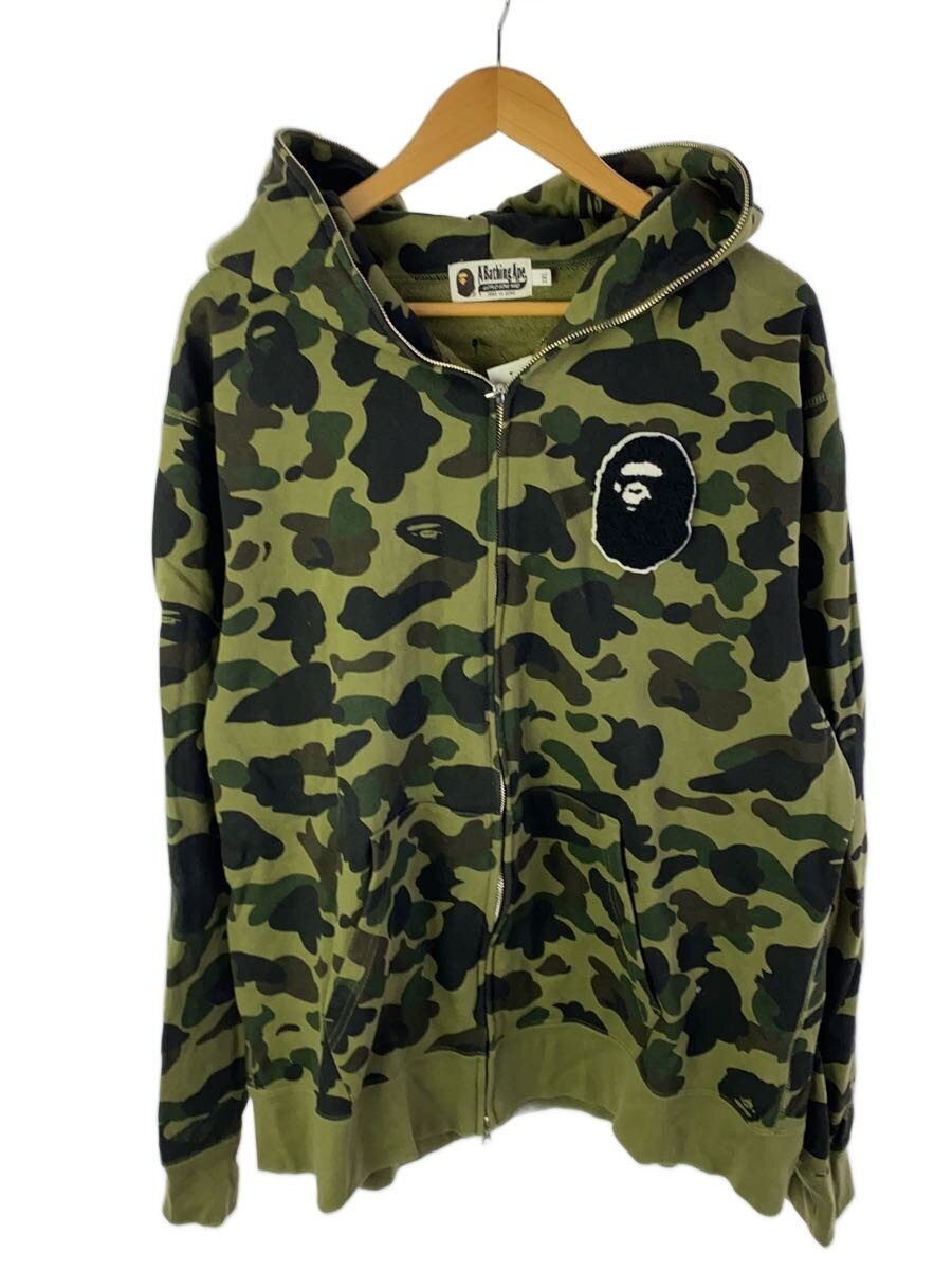 【中古】A BATHING APE◆ジップパーカー/3L/綿織物/GRN/家鴨フラ/001ZPK301004M//【メンズウェア】