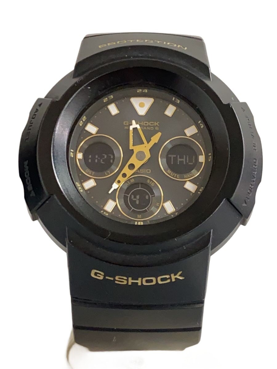 【中古】CASIO◆石英ウオッチ/アナログ/--/BLK/BLK/AMG-M510SBG【服飾雑貨他】
