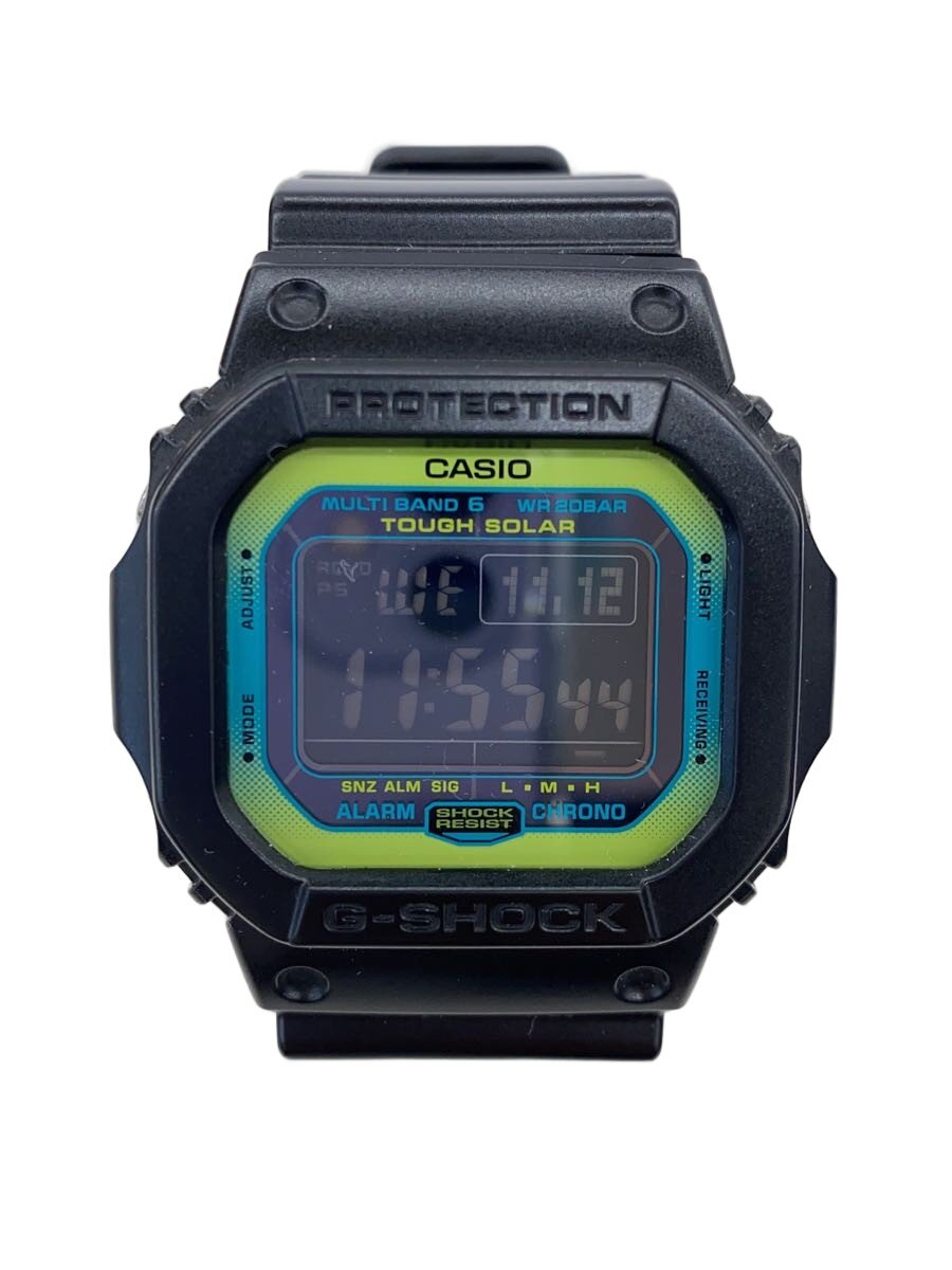 【中古】CASIO◆ソーラーウオッチ・G-SHOCK/デジタル/天然ゴム/BLK【服飾雑貨他】