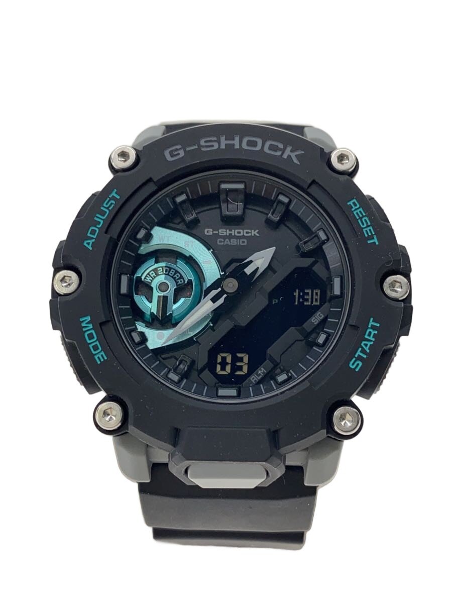 【中古】CASIO◆石英ウオッチ/デジアナ/天然ゴム/BLK/BLK/GA-2200M【服飾雑貨他】