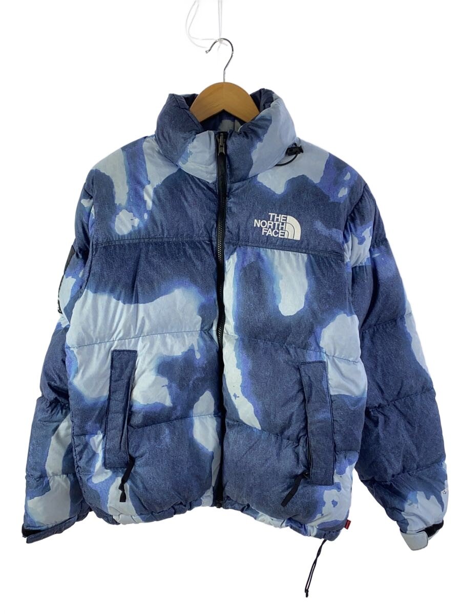 【中古】THE NORTH FACE◆SUPREME BLEACHED DENIM NUPTSE JACKET/S/ナイロン/NVY/家鴨フラ【メンズウェア】
