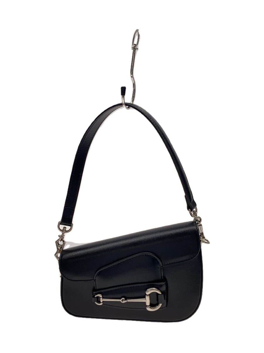 【中古】GUCCI◆ホールズビット 1955 ミニ ショルダーバッグ/なめし革/BLK【御徒面子】
