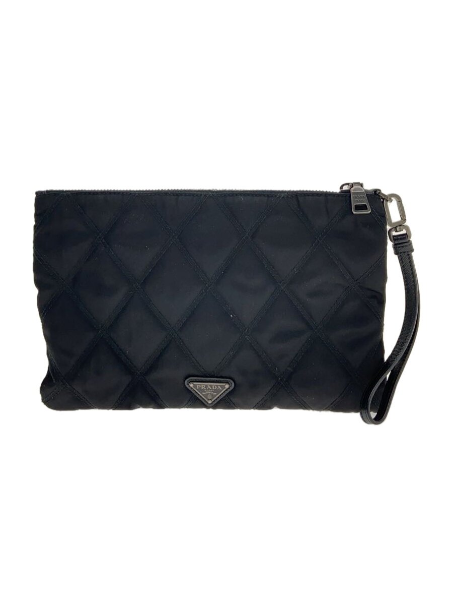 【中古】PRADA◆クラッチペダル御徒面子/ナイロン/BLK/2NH006【御徒面子】