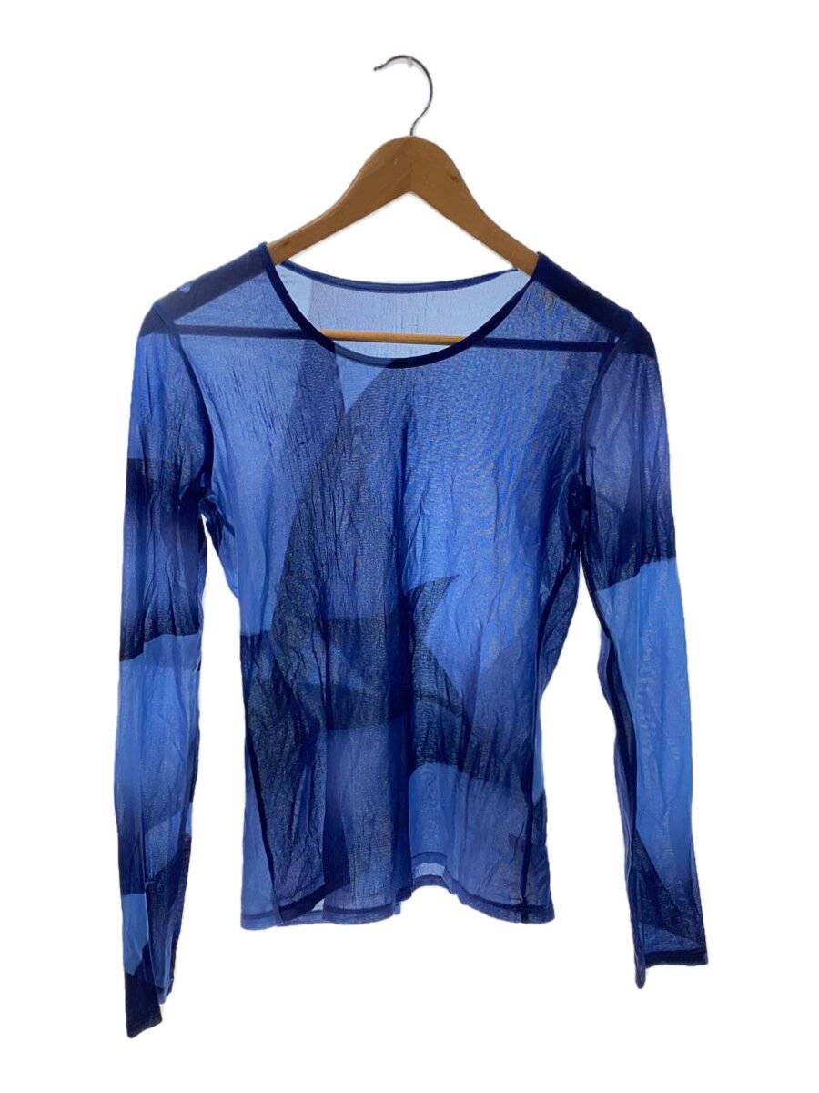 【中古】ISSEY MIYAKE◆長袖カットソー/3/ポリエステル/BLU/総柄/IM21JK522【レディース御召しもの】