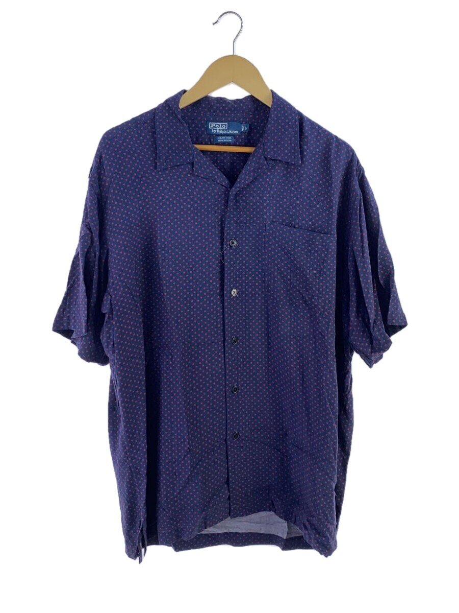 【中古】POLO RALPH LAUREN◆半袖プルオーバー/M/人絹/総柄/hs-rl-im3853/紺/CLAYTON/90s/明けっ広げ色合いプルオーバー【メンズウェア】