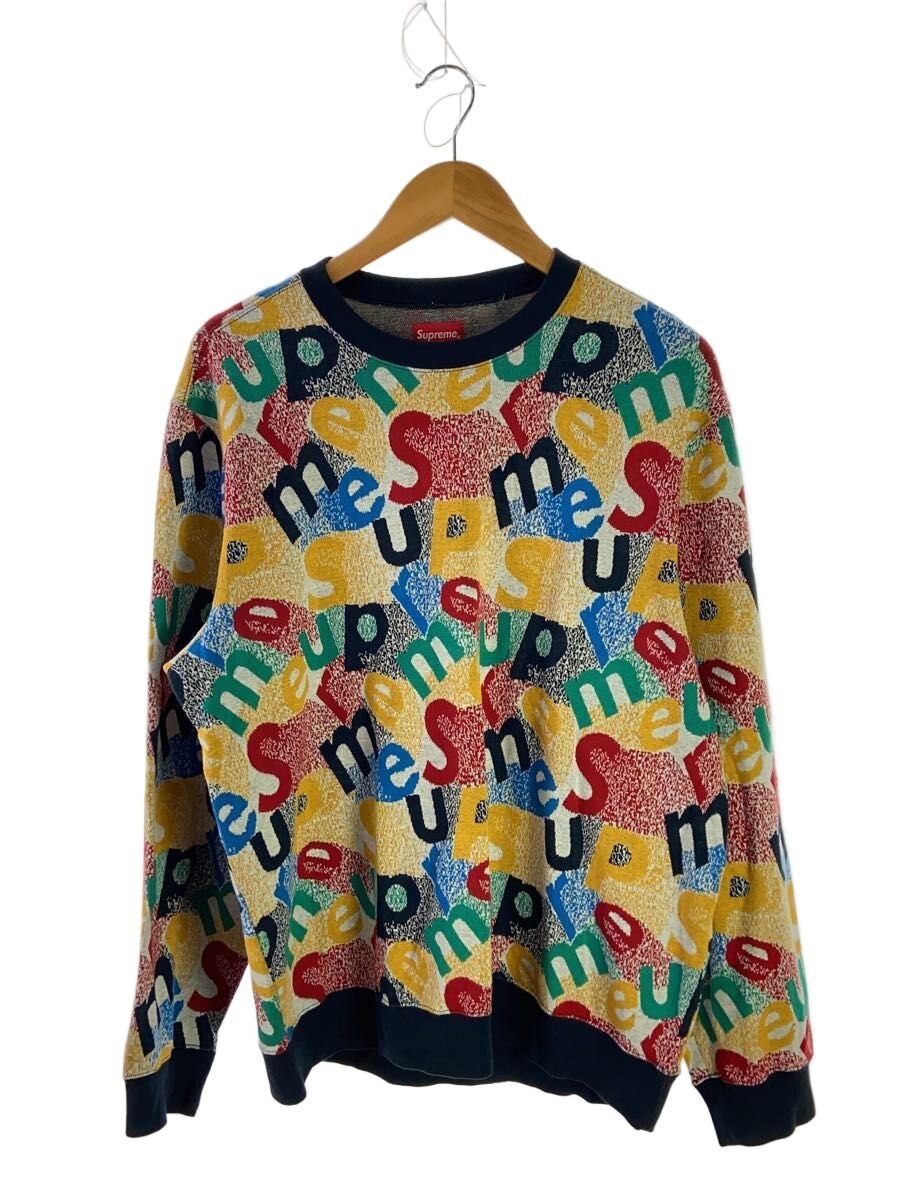 【中古】Supreme◆scatter text crewneck/流汗/L/綿織物/マルチ色つや/総柄//【メンズウェア】