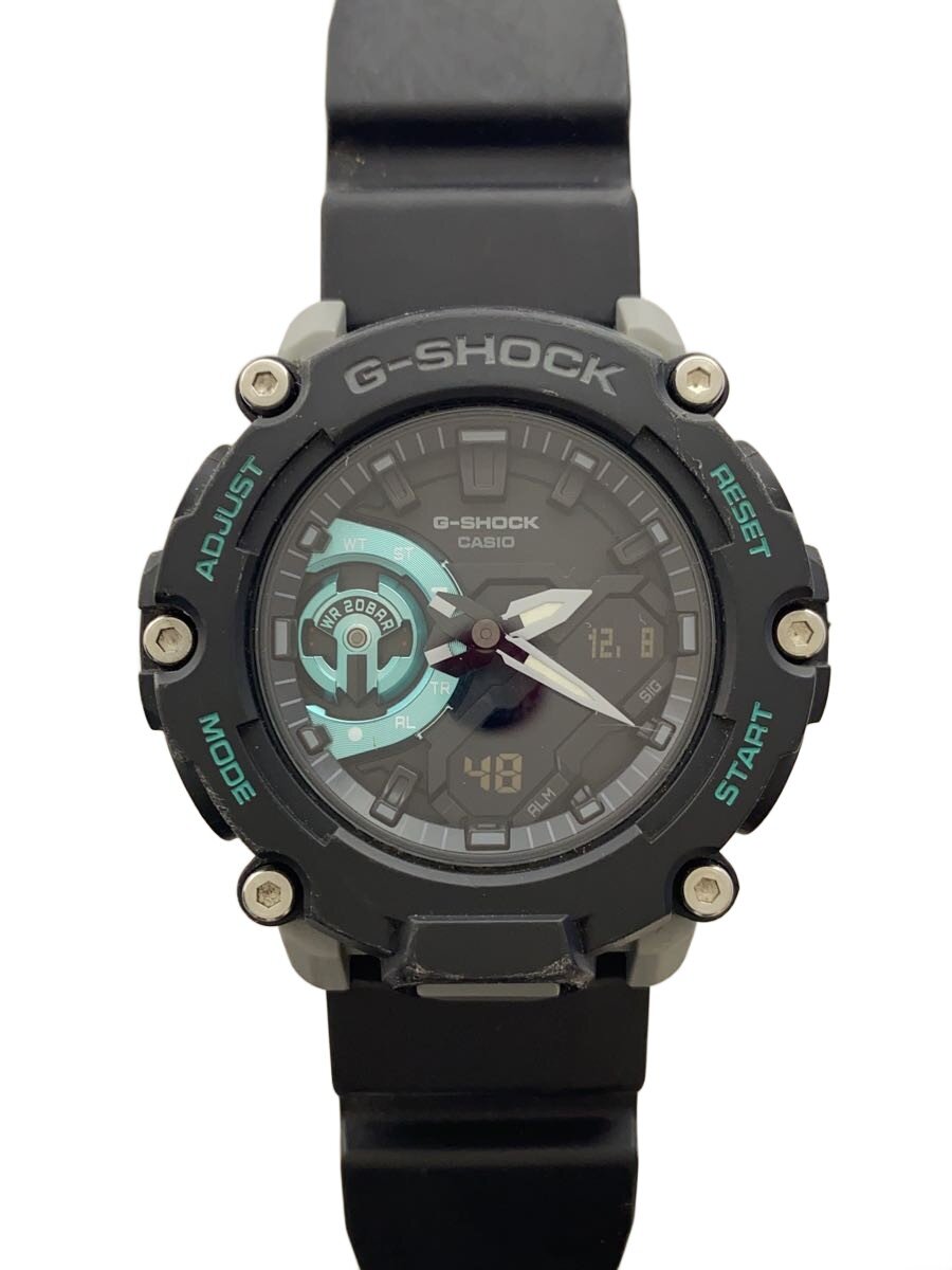 【中古】CASIO◆石英ウオッチ_G-SHOCK/デジアナ/天然ゴム/BLK【服飾雑貨他】