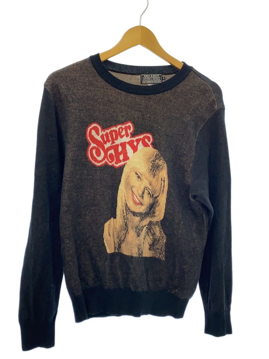 【中古】HYSTERIC GLAMOUR◆ニット・セーター(薄手)/S/コットン/BLK/プリント/02251NS03【メンズウェア】｜2ｎｄ STREET 店