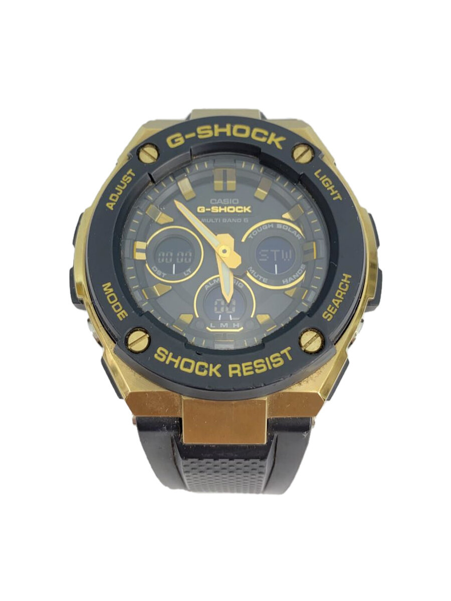 【中古】CASIO◆ソーラーウオッチ・G-SHOCK/デジアナ/天然ゴム/BLK/BLK/SS【服飾雑貨他】