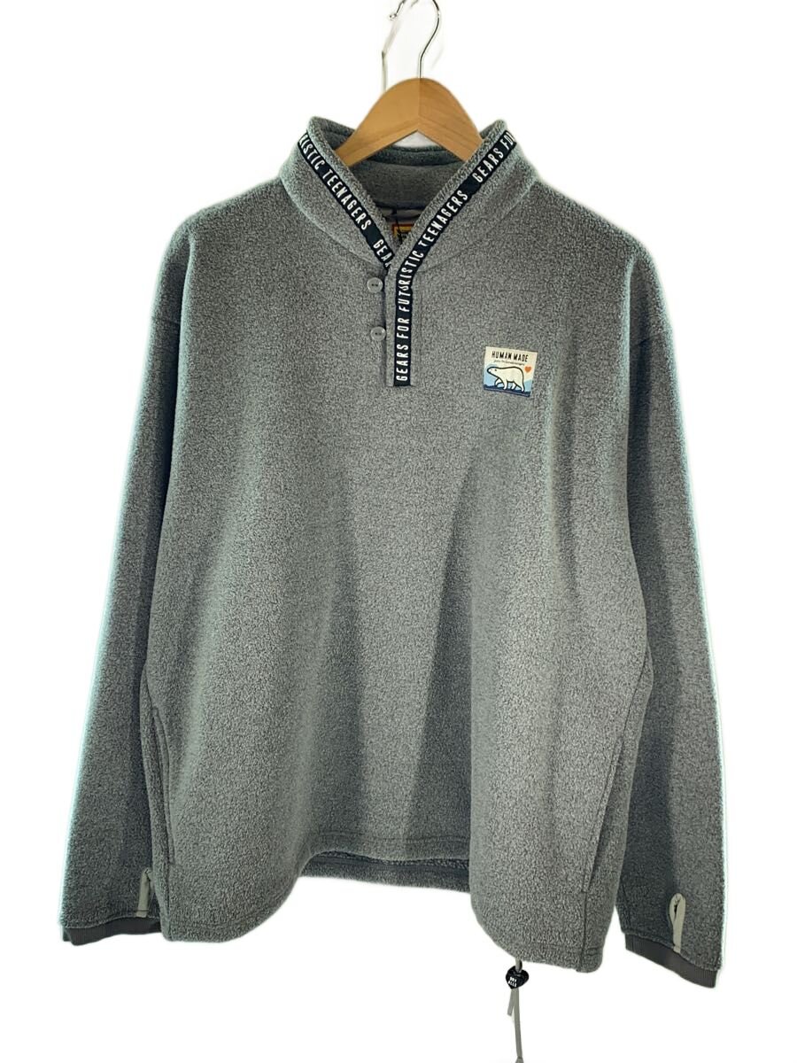 【中古】HUMAN MADE◆トップス/L/ポリエステル/GRY【メンズウェア】
