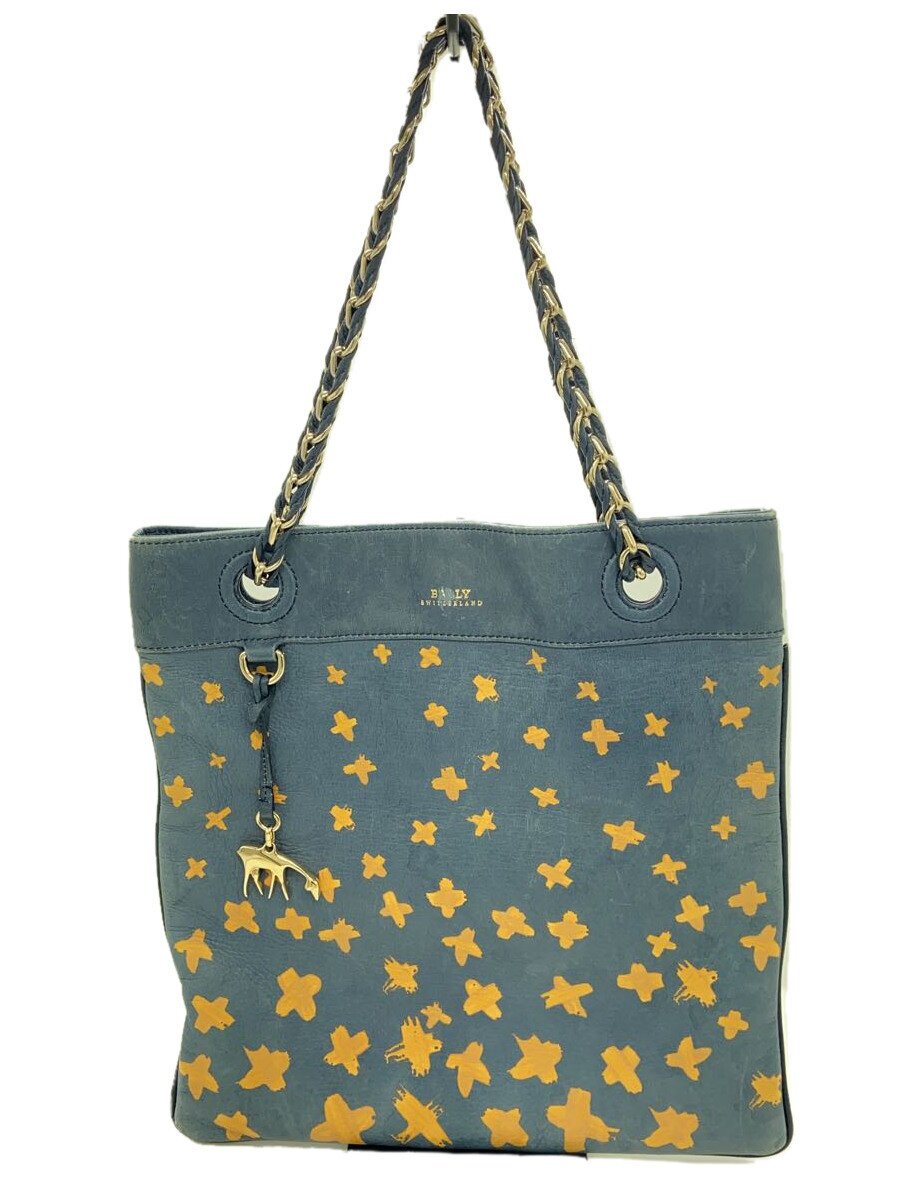 【中古】BALLY◆トートバッグ/なめし革/BLU【御徒面子】